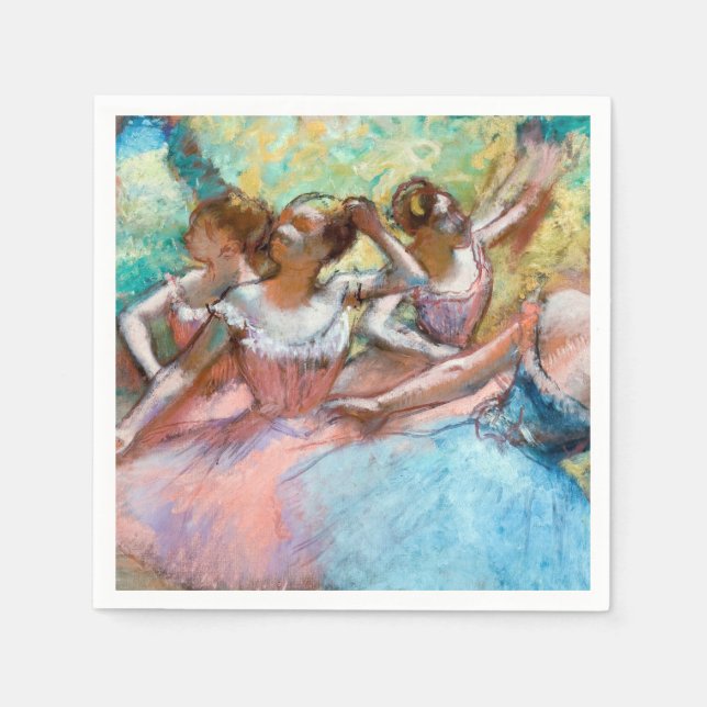 Edgar Degas - Vier Ballerinas auf Bühne Serviette (Vorderseite)