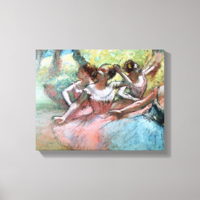 Edgar Degas | Vier Ballerinas auf der Bühne Leinwanddruck (Vorderseite)