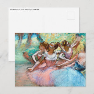 Edgar Degas - Vier Ballerinas auf der Bühne Postkarte