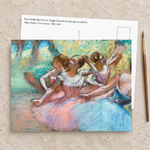 Edgar Degas - Vier Ballerinas auf der Bühne Postkarte