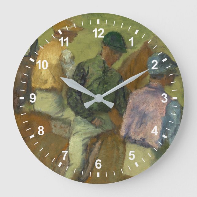 Edgar Degas | vier Jockeys Große Wanduhr (Vorderseite)