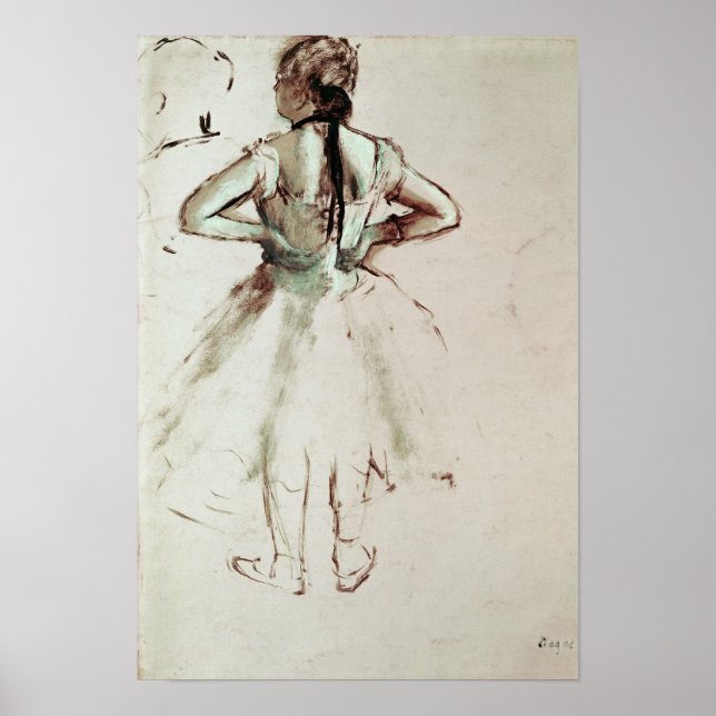 Edgar Degas | Von hinten angesehener Tänzer Poster (Vorne)
