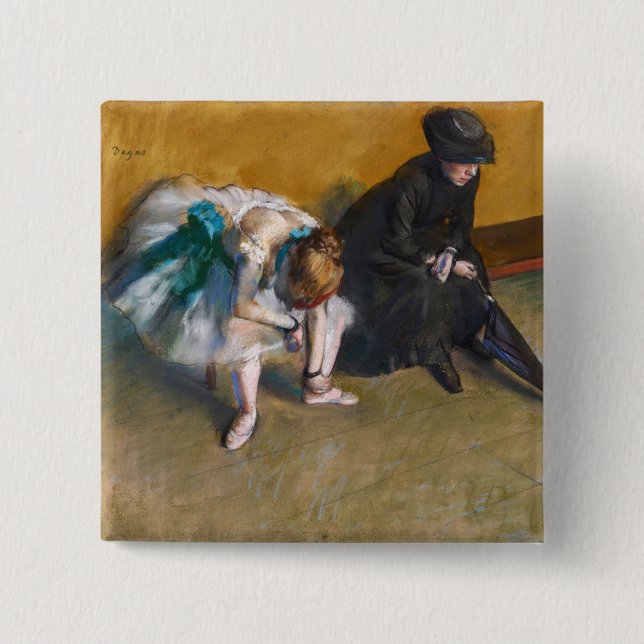Edgar Degas - Warten Button (Vorderseite)
