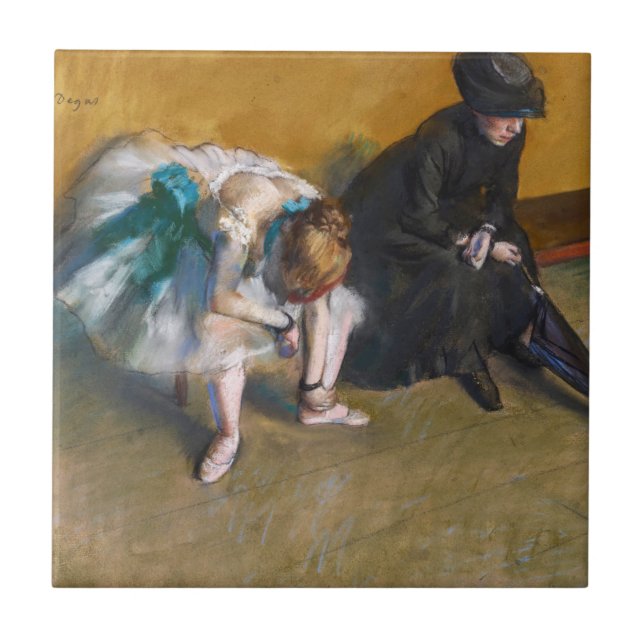 Edgar Degas - Warten Fliese (Vorderseite)