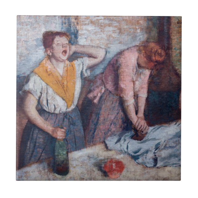 Edgar Degas - Women Ironing Fliese (Vorderseite)
