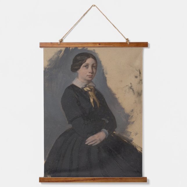 Edgar Degas Young Woman Impressionismus Art Wood Wandteppich Mit Holzrahmen (Vorderseite)