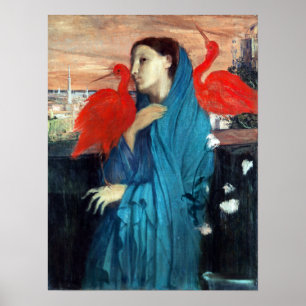 Edgar Degas Young Woman with Ibis Poster