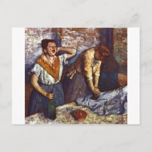 Edgar Degas - Zwei Frauen bügeln 1884 Leinwand Postkarte