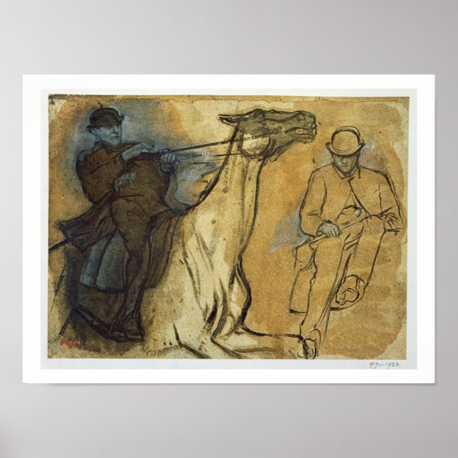 Edgar Degas | Zwei Studien an Fahrern Poster (Vorne)