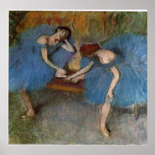 Edgar Degas - Zwei Tänzer Blue Tutu Redhead Dancer Poster (Vorne)