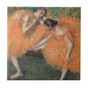 Edgar Degas Zwei Tänzerinnen, bernsteinfarben Fliese