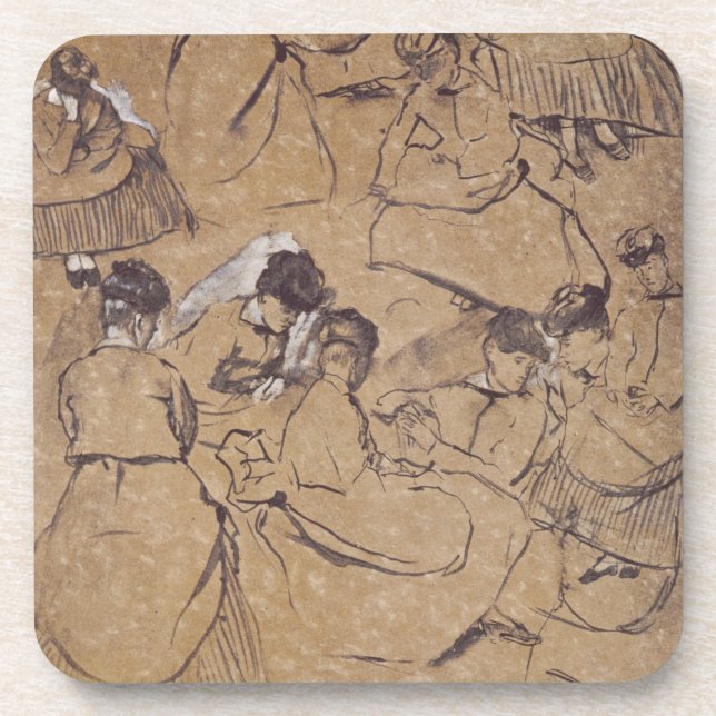 Edgar Degas | zwölf Studien der Frauen im Kostüm Untersetzer (Vorderseite)