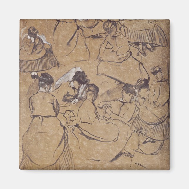 Edgar Degas | Zwölf Studien über Frauen in Kostüme Magnet (Vorne)