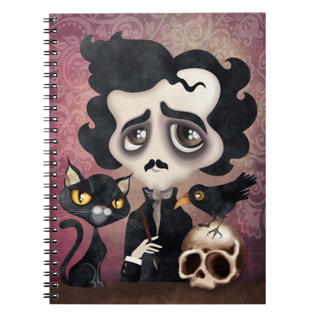 Edgar-Dichter-gewundenes Notizbuch Notizblock (Vorderseite)