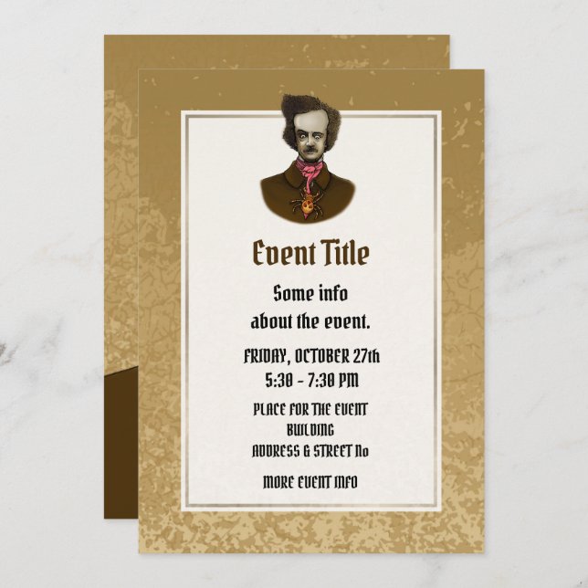 Edgar mit Gold Bug Einladung (Vorne/Hinten)