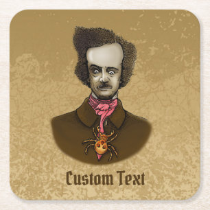 Edgar mit Gold Bug Rechteckiger Pappuntersetzer