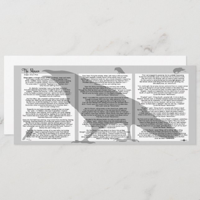 Edgar Poe The Raven Einladung (Vorne/Hinten)