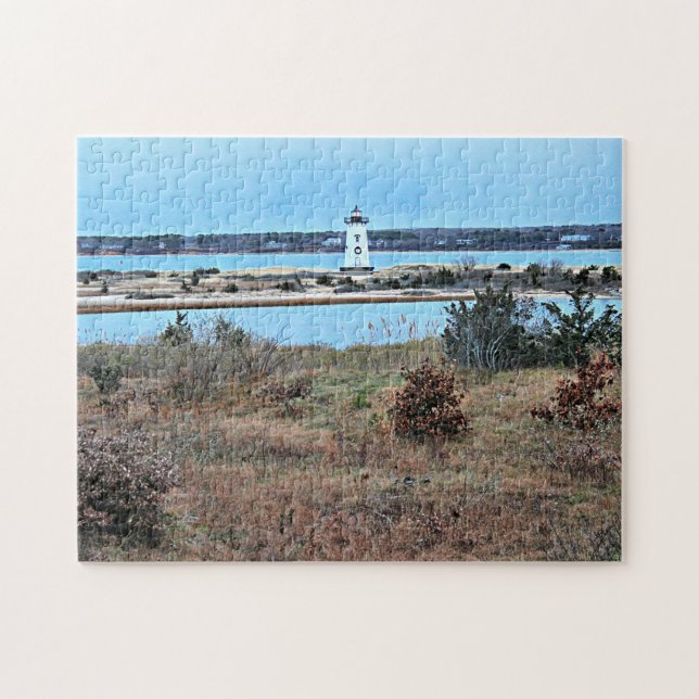 Edgartown Hafen-Leuchtturm, Martha's Vineyard MA Puzzle (Horizontal)