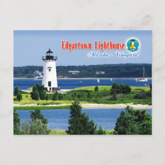 Edgartown Harbor Light, Martha's Vineyard, MA Postkarte