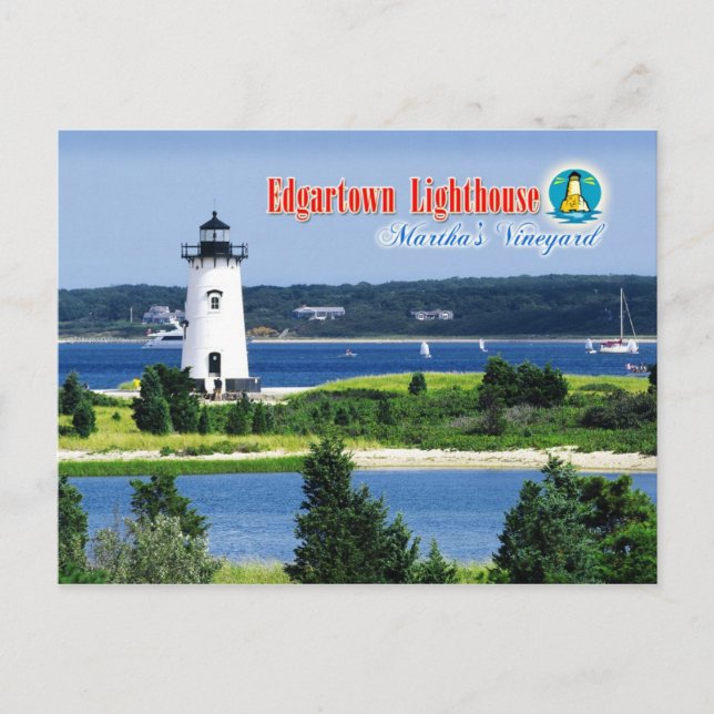 Edgartown Harbor Light, Martha's Vineyard, MA Postkarte (Vorderseite)