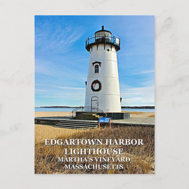 Edgartown Harbour Lighthous, Massachusetts Postcar Postkarte (Vorderseite)
