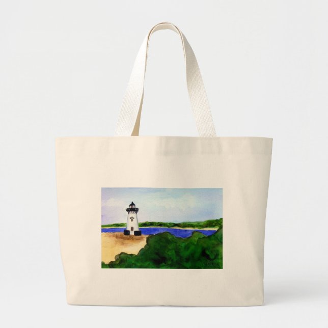 Edgartown Harbour Lighthouse Tote Bag Jumbo Stoffbeutel (Vorne)
