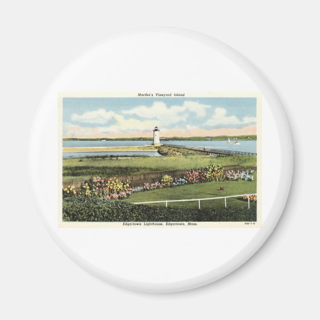 Edgartown Leuchtturm Martha's Vineyard c1925 Magnet (Vorne)