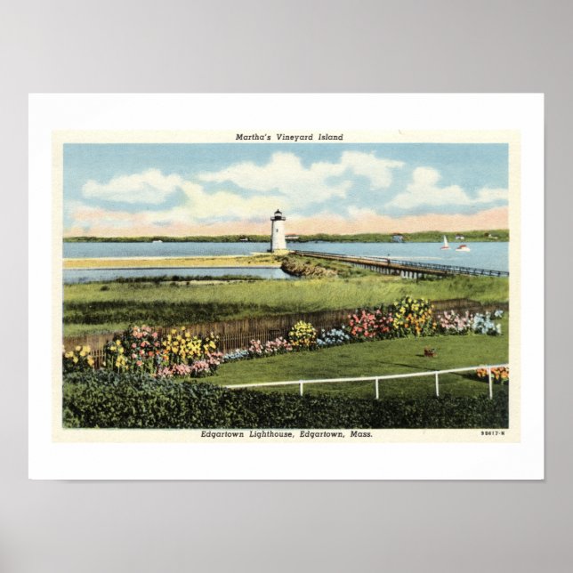 Edgartown Leuchtturm Martha's Vineyard c1925 Poster (Vorne)