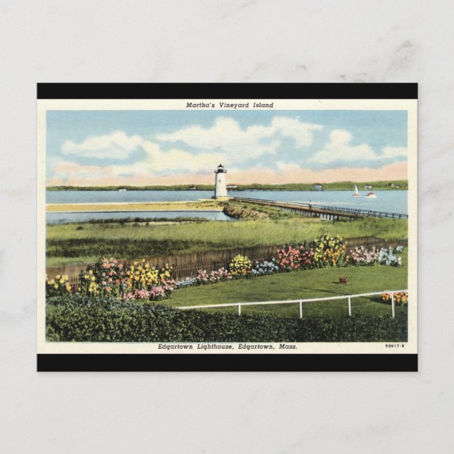 Edgartown Lighthouse Martha's Vineyard c1925 Postkarte (Vorderseite)