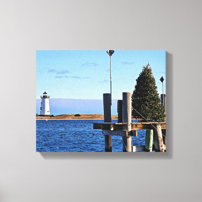 Edgartown Lighthouse, Martha's Vineyard MA Leinwanddruck (Vorderseite)