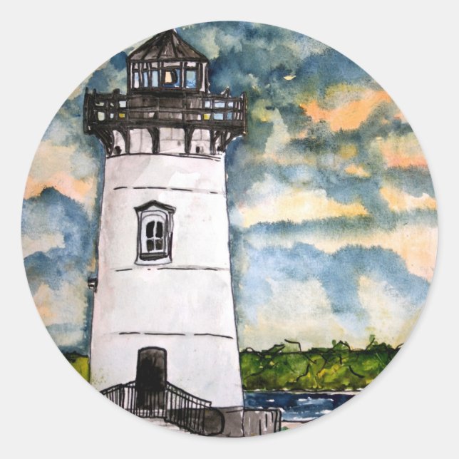 Edgartown Lighthouse Marthas Vineyard Sticker (Vorderseite)