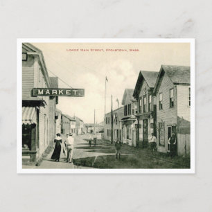 Edgartown MA Hauptstraße im Vintage-Stil Postkarte