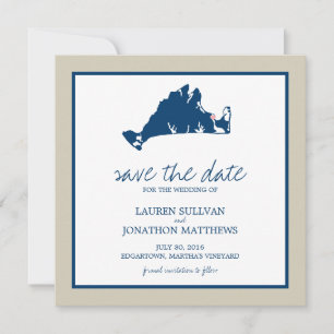 Edgartown Martha's Weingarten Hochzeit retten das Save The Date