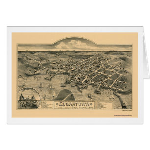 Edgartown, panoramische Karte MAs - 1886