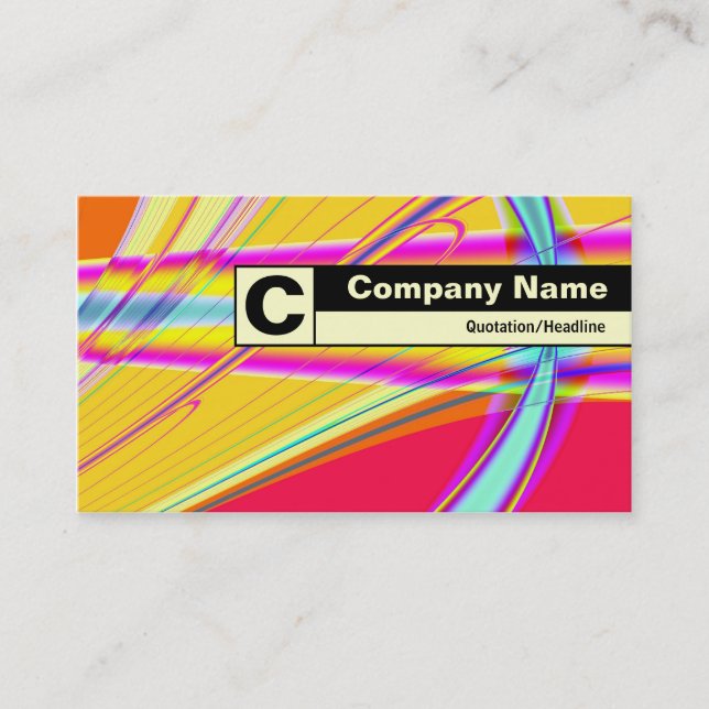 Edge Label Monogram - Fraktal Abstrakt 061012e Visitenkarte (Vorderseite)
