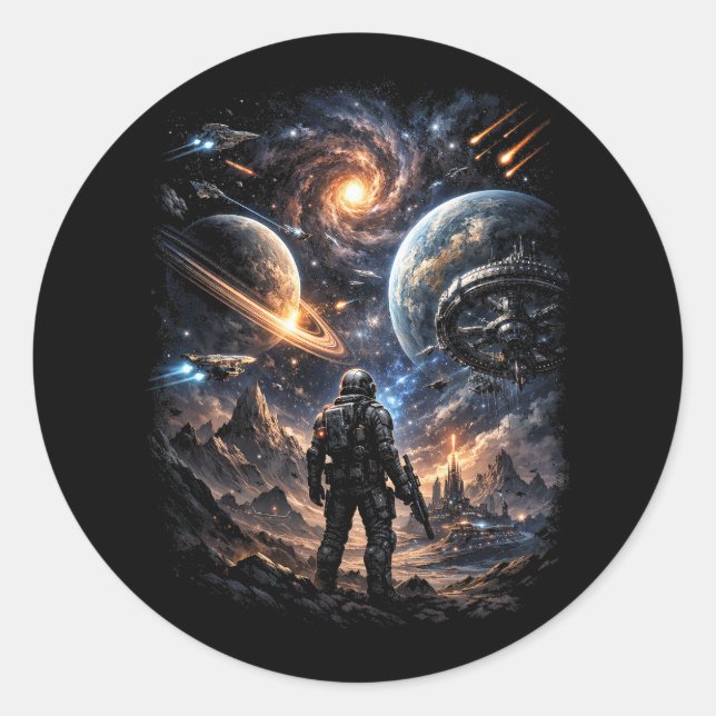 Edge of the Galaxy Runder Aufkleber (Vorderseite)