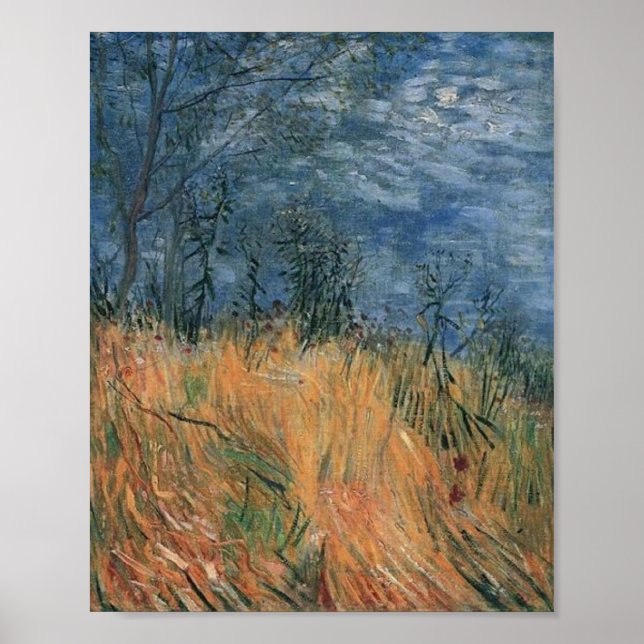 Edge of Wheatfield mit Poppies Van Gogh Fine Art Poster (Vorne)