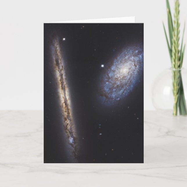 Edge-On Galaxy Ngc 4302 & Tilted Galaxy Ngc 4298 Karte (Vorderseite)