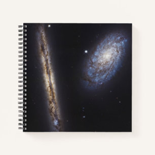 Edge-On Galaxy Ngc 4302 & Tilted Galaxy Ngc 4298 Notizbuch