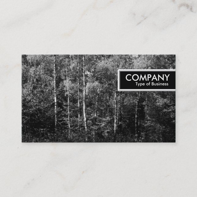 Edge-Tag - Silver Birch Trees B&W Visitenkarte (Vorderseite)
