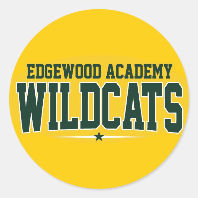 Edgewood Academy; Wildkatzen Runder Aufkleber (Vorderseite)