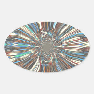 Edgy African Urban Pop Art Abstrakt Optisches Desi Ovaler Aufkleber