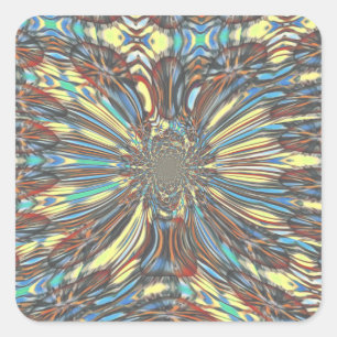 Edgy African Urban Pop Art Abstrakt Optisches Desi Quadratischer Aufkleber