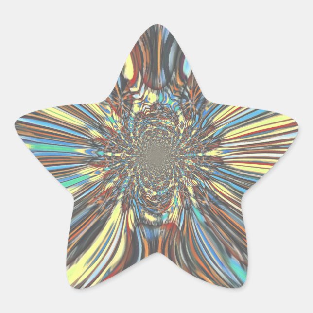 Edgy African Urban Pop Art Abstrakt Optisches Desi Stern-Aufkleber (Vorderseite)