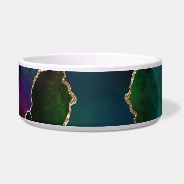 Edgy Agate | Dark Moody Jewel Tone Mystic Aquamari Napf (Vorderseite)