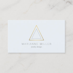 Edgy and Modern Gold Triangle Logo 2 Business Card Visitenkarte