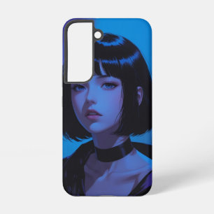 Edgy Anime Girl Samsung Case- Dark Cyber Ästhetik Galaxy Hülle