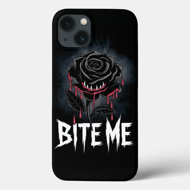 Edgy 'Bite Me' Gothic Rose Design Case-Mate iPhone Hülle (Rückseite)