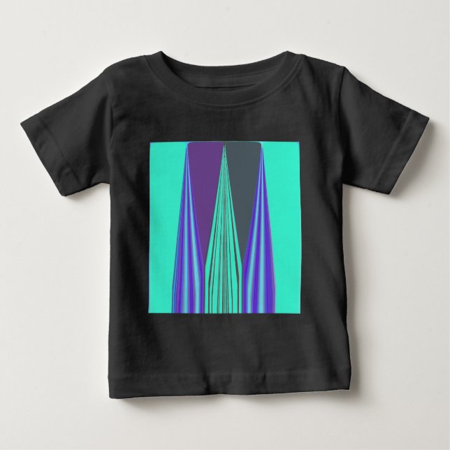 Edgy Blue Lila Cyan Zickzack Art Print Baby T-shirt (Vorderseite)