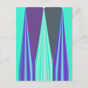 Edgy Blue Lila Cyan Zickzack Art Print Postkarte